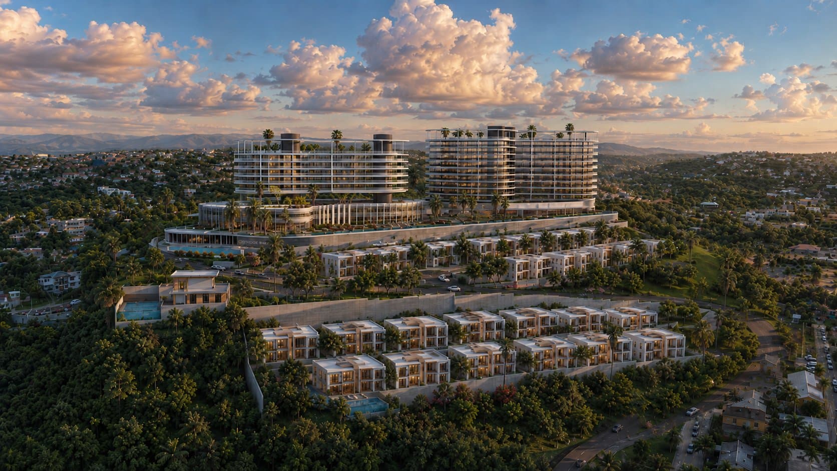 Aerial view of Richmond Hill from the coast