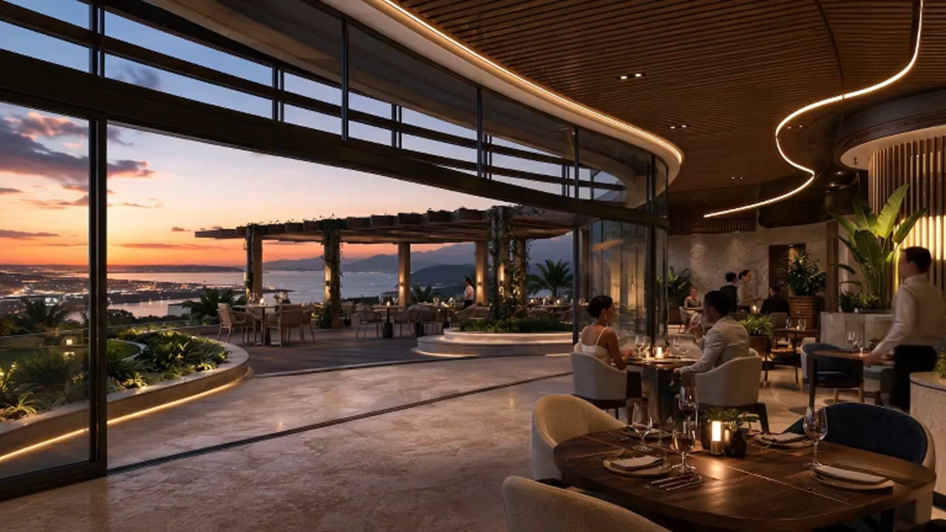 Experience bar with bay view