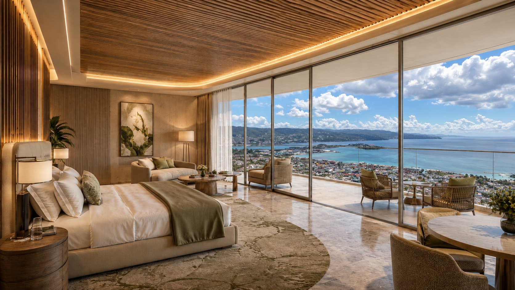 Deluxe bay-view hotel room