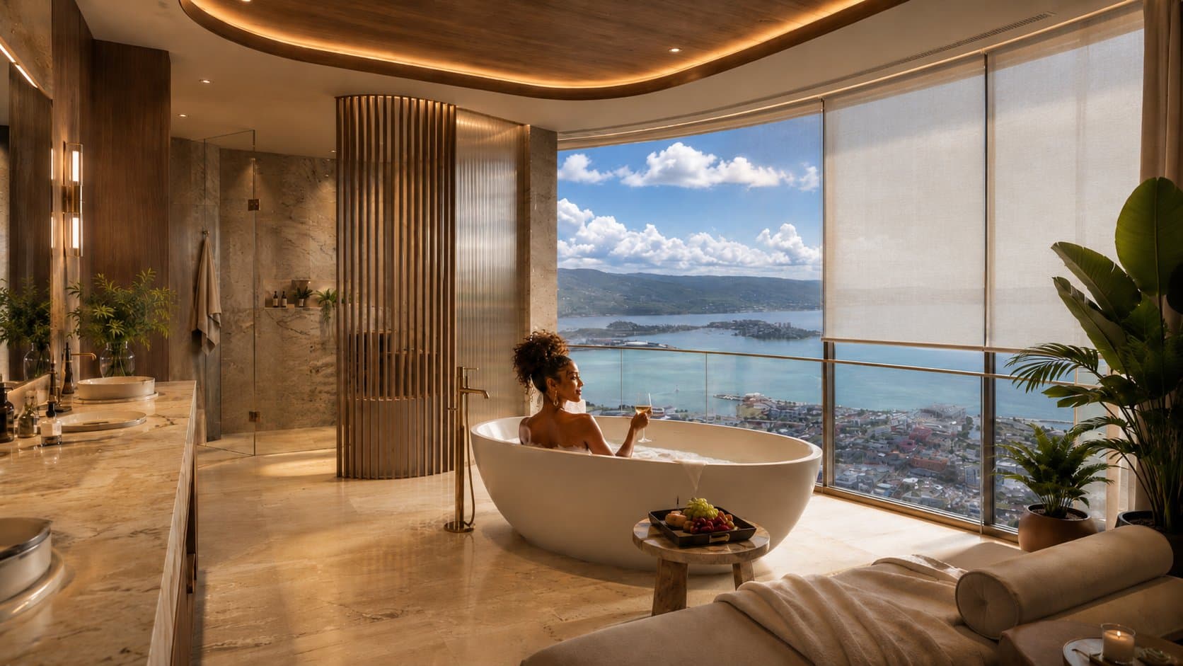 Penthouse spa-grade bath