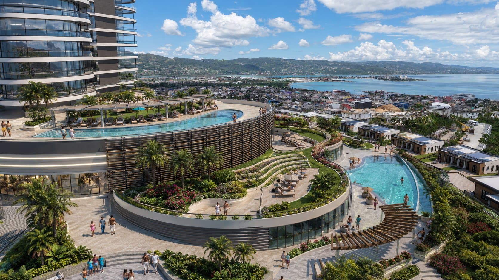 Infinity pool to the bay